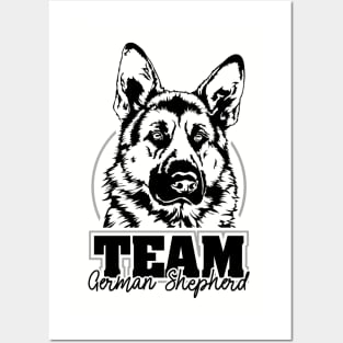 Funny Proud German Shepherd Team K9 dog sport portrait Posters and Art